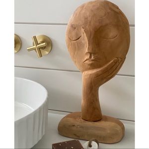 Wooden Face Sculpture